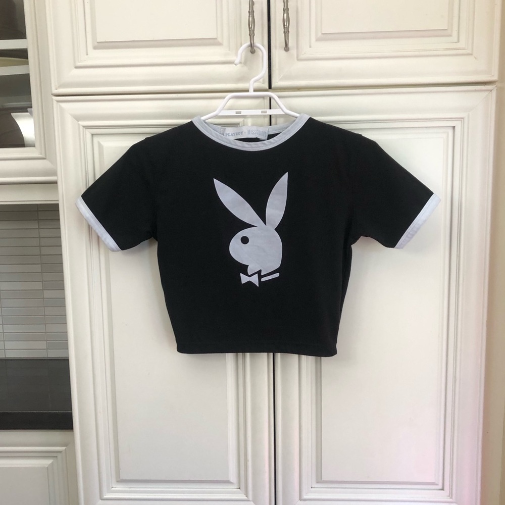 Missguided Playboy women’s crop t-shirt